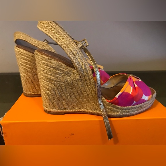 🌸 KATE SPADE 🌸 New York Candice Metallic Espadrille Wedge Sandal … - Picture 4 of 9